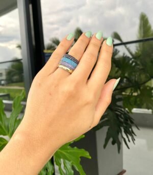 Anillo plata apliques oro kendall