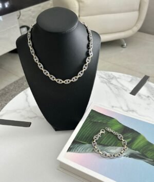 2217 Set Joyería Cadena + Pulsera PlataOro