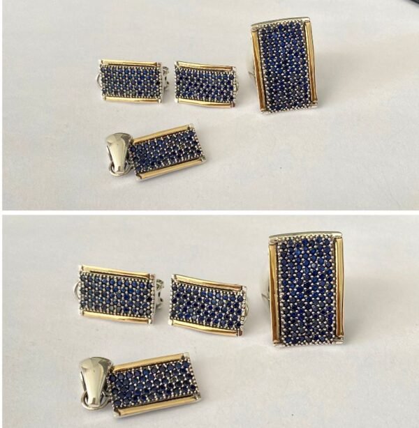 53528052842_fc083f7971_o Set Joyería Oro/Plata con Piedras Azules Anillo + Dije + Aretes