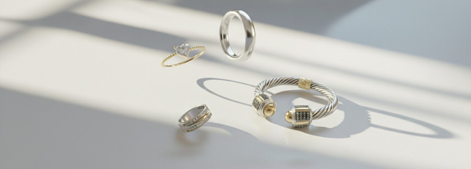 Set Joyería Oro/Plata con Piedras Azules Anillo + Dije + Aretes